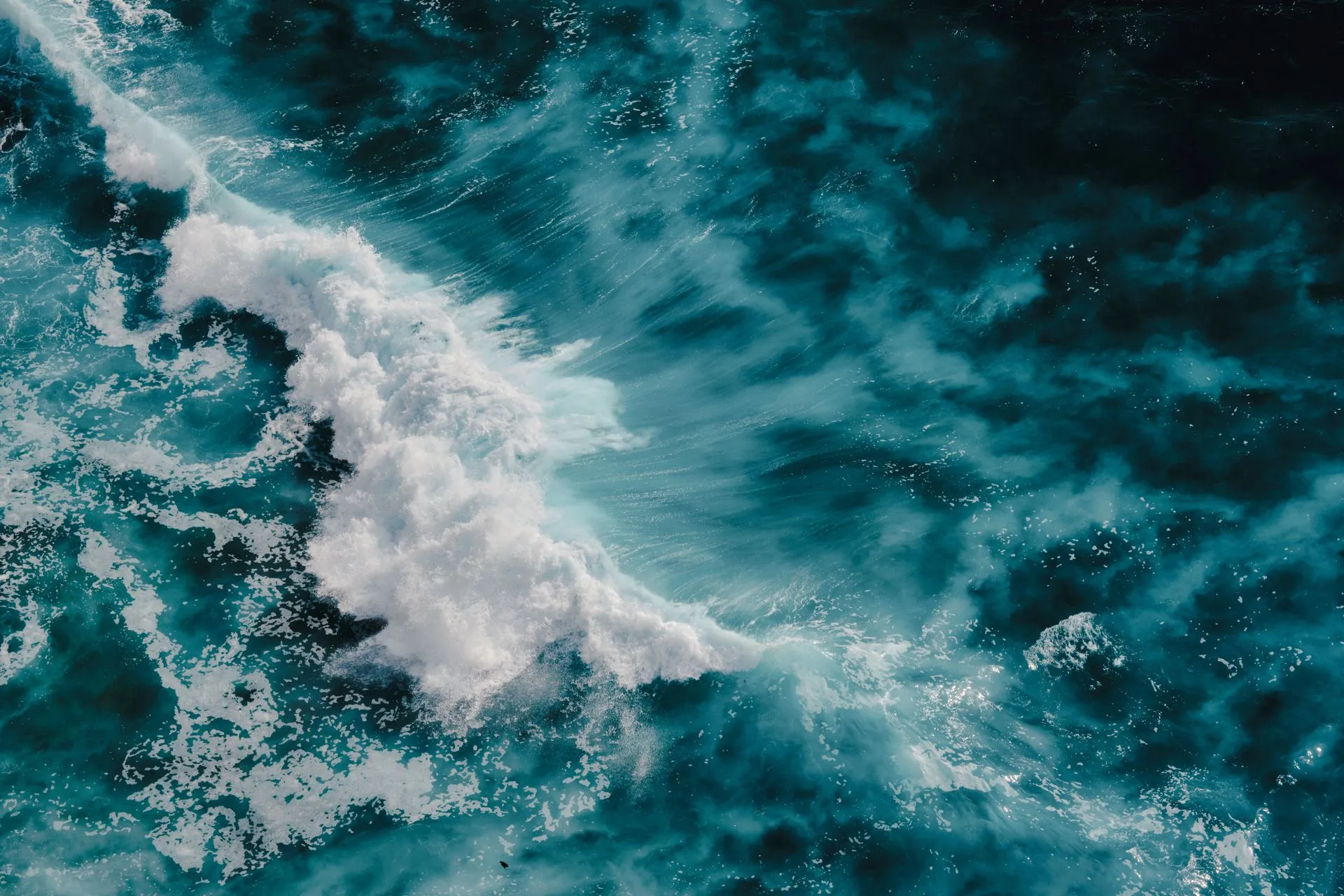 Ocean waves viewed from above